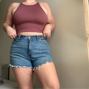 Abercrombie Curve Love Blue Denim Shorts